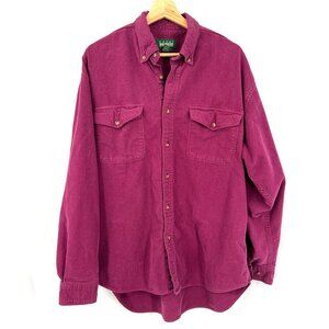 Vintage Great Northwest chamois button front flannel outdoor shirt berry red L